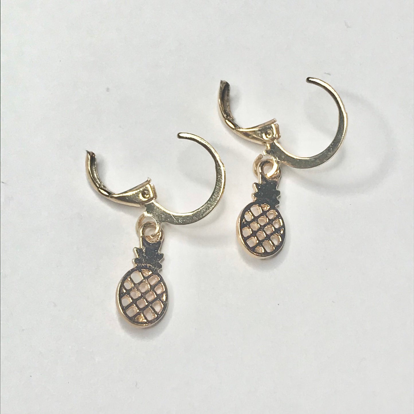 Gold Plated Pineapple Drop Earrings -  Abstract Earrings,Unique Earrings,Hanging Jewellery,Gold Accessories,Gold Jewellery,Gold Earrings