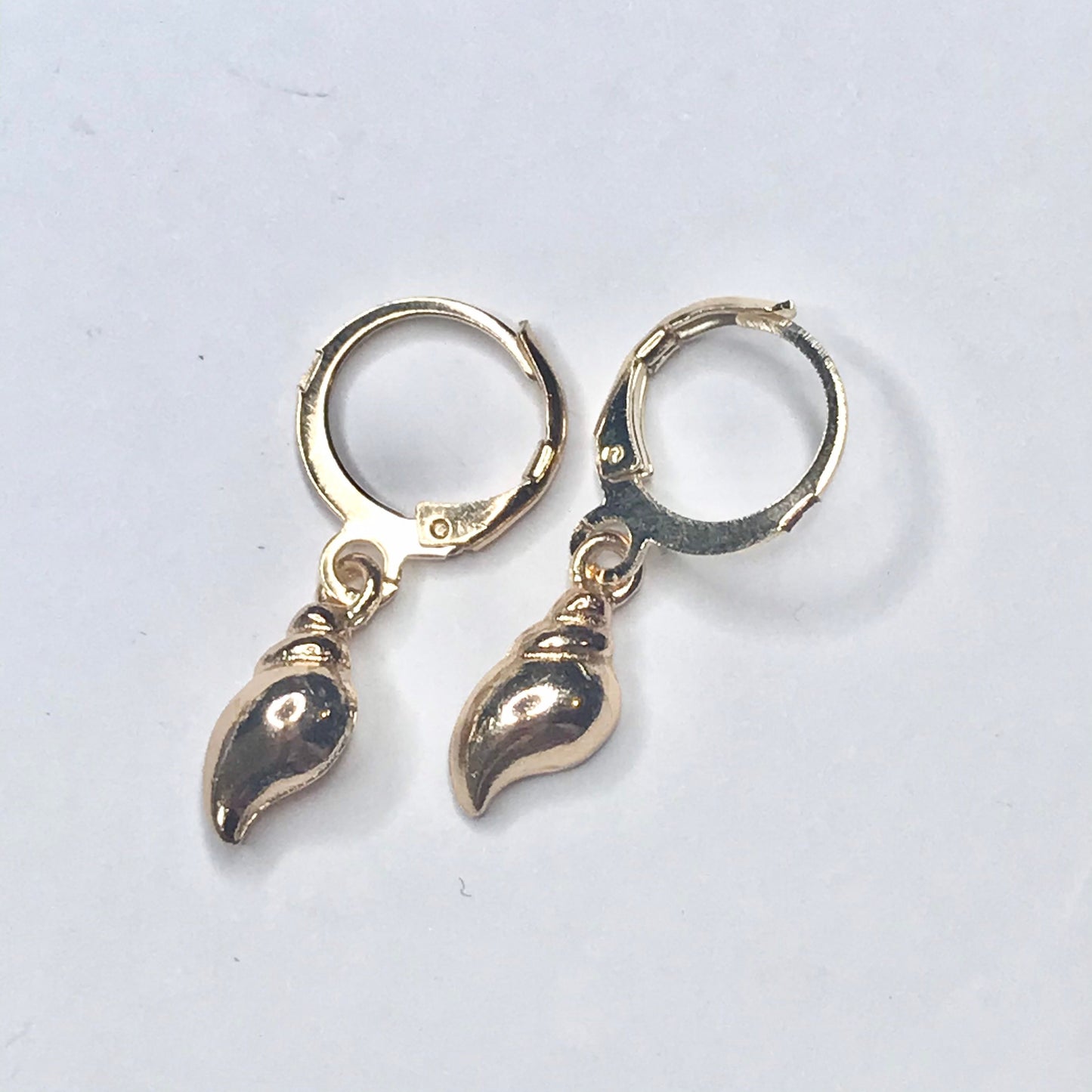 Gold Plated Shell Drop Earrings -  Abstract Earrings,Unique Earrings,Hanging Jewellery,Gold Accessories,Gold Jewellery,Gold Earrings