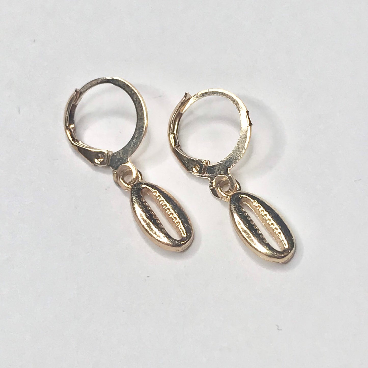 Gold Plated Shell Drop Earrings -  Abstract Earrings,Unique Earrings,Hanging Jewellery,Gold Accessories,Gold Jewellery,Gold Earrings