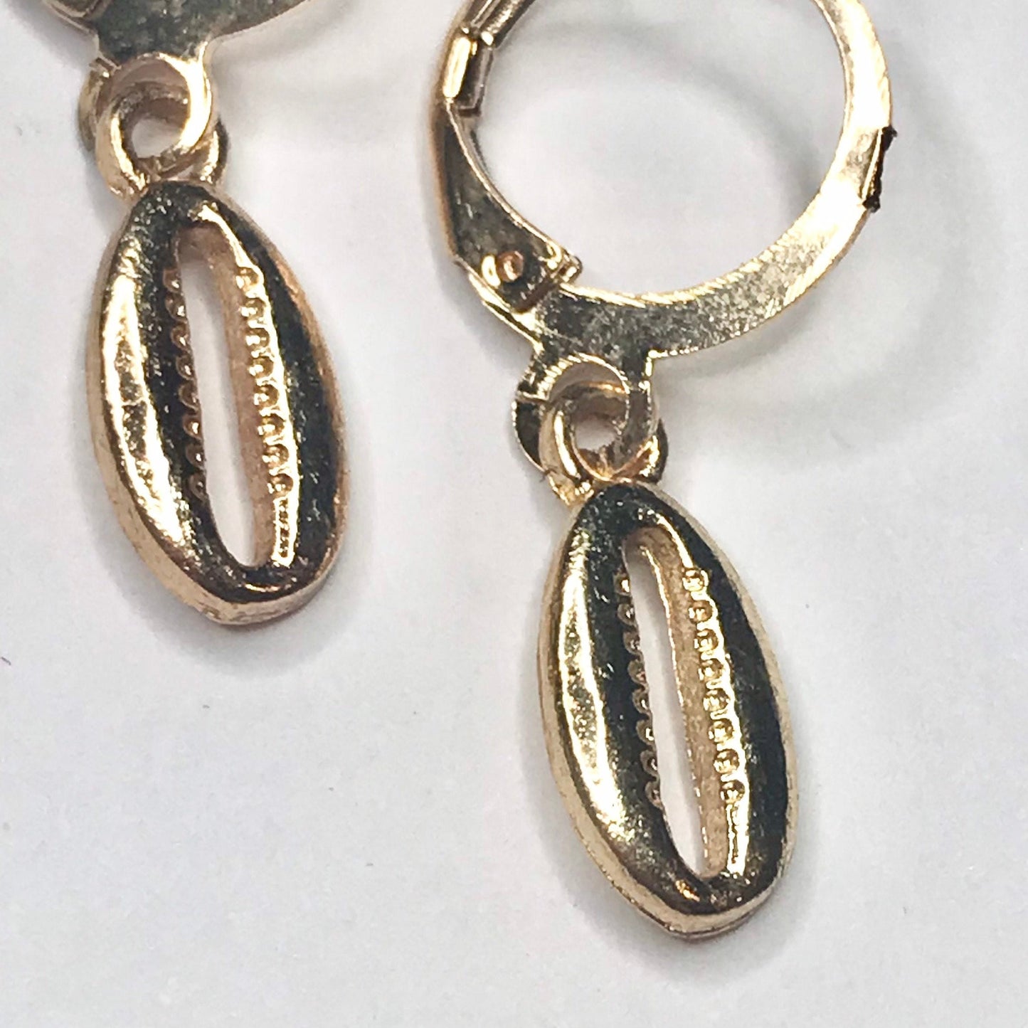 Gold Plated Shell Drop Earrings -  Abstract Earrings,Unique Earrings,Hanging Jewellery,Gold Accessories,Gold Jewellery,Gold Earrings