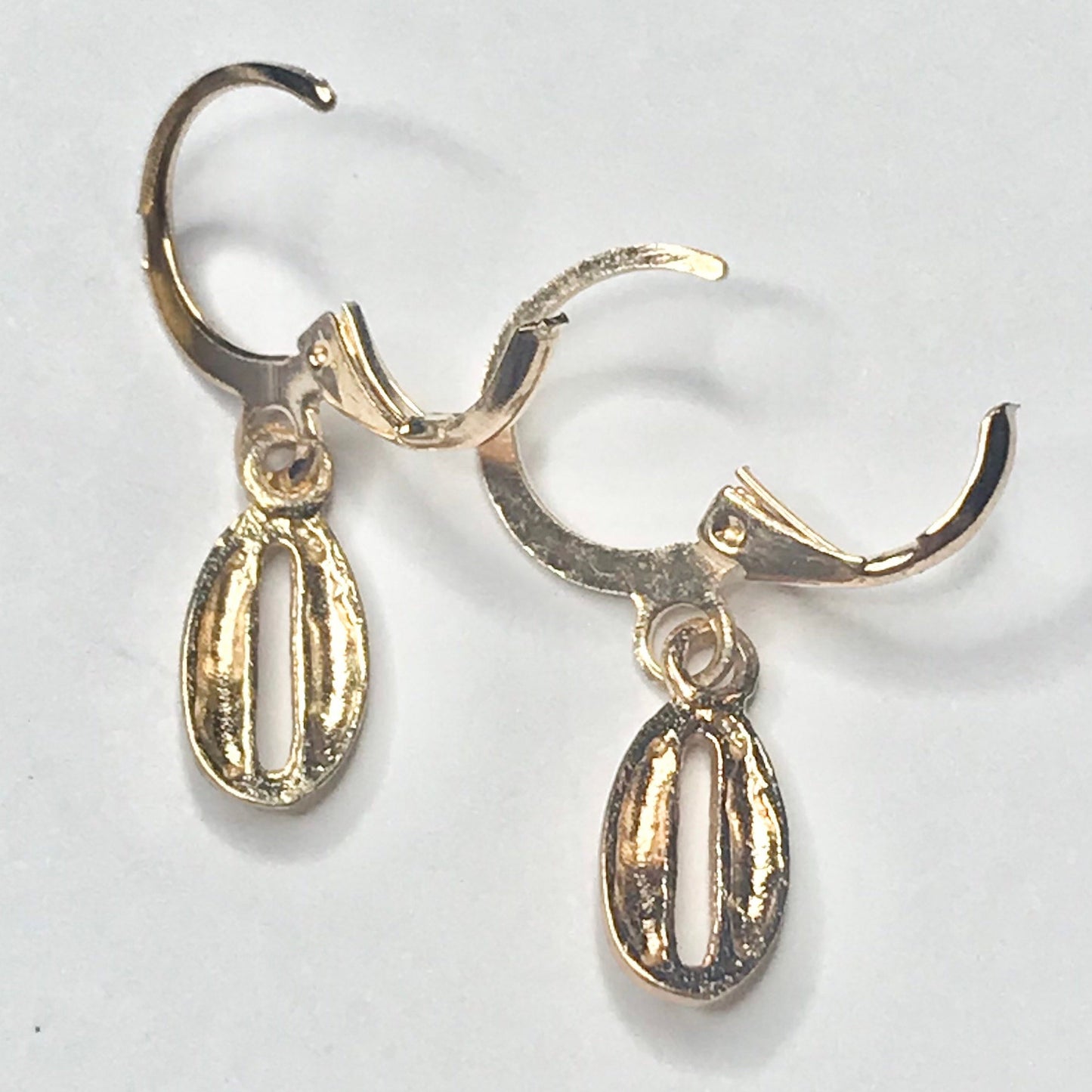 Gold Plated Shell Drop Earrings -  Abstract Earrings,Unique Earrings,Hanging Jewellery,Gold Accessories,Gold Jewellery,Gold Earrings