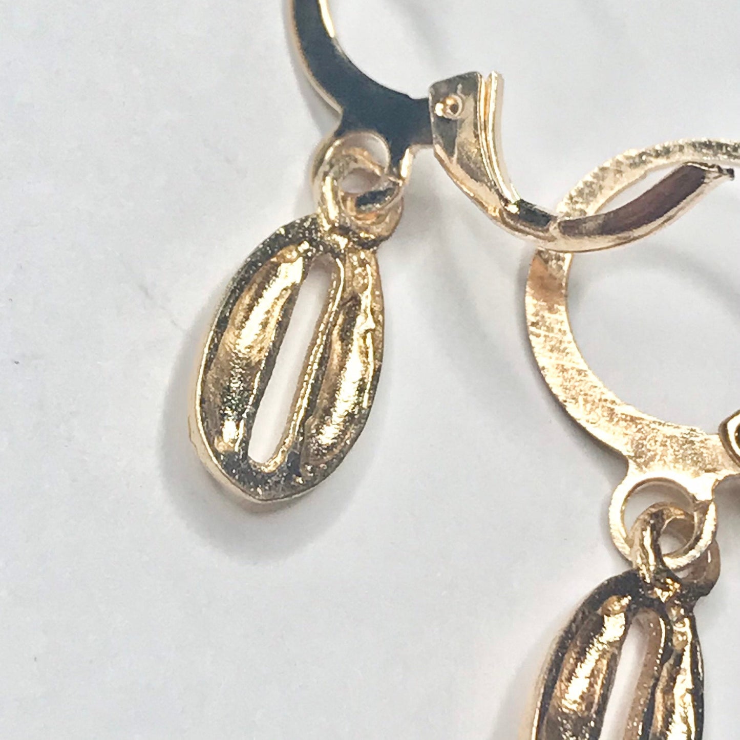Gold Plated Shell Drop Earrings -  Abstract Earrings,Unique Earrings,Hanging Jewellery,Gold Accessories,Gold Jewellery,Gold Earrings