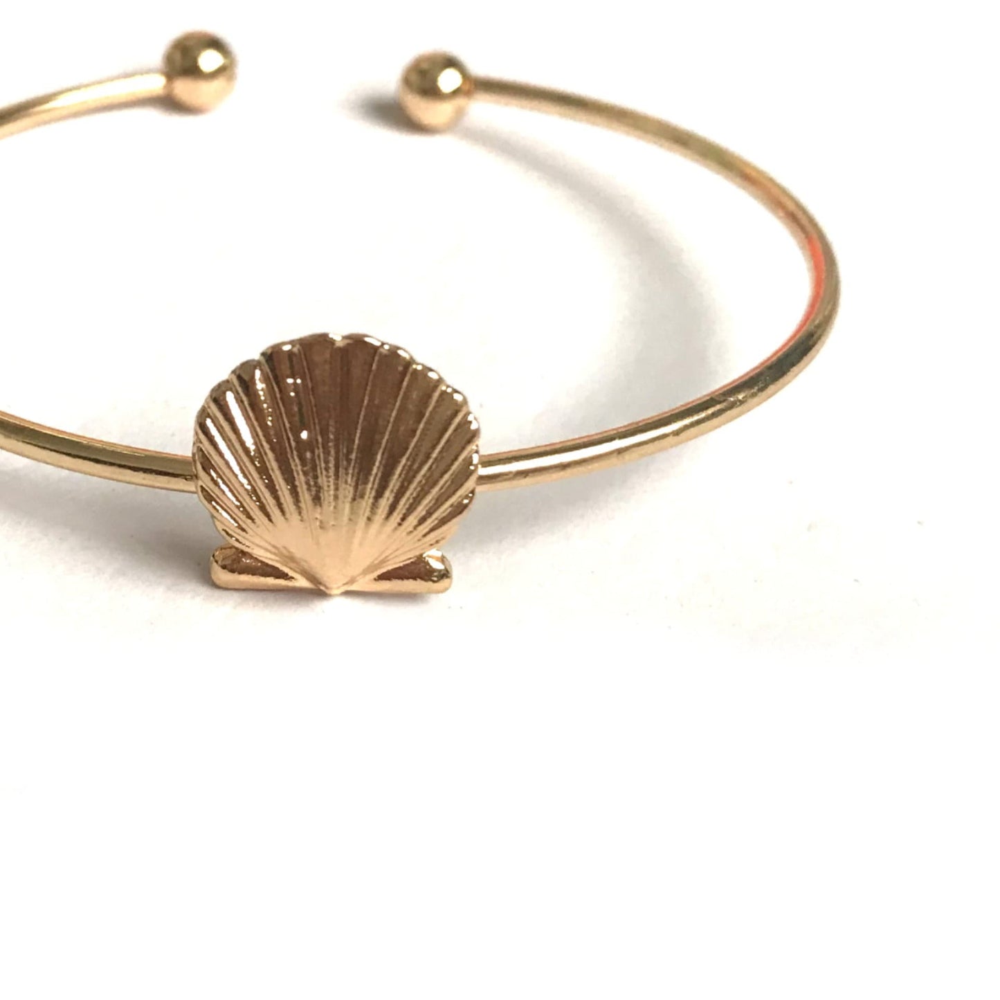 Gold Shell Bangle Bracelet