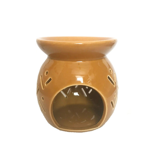 Tan Ceramic Oil Burner -  Wax Melt Burner, Home Decor, Home Living, Candle Warmers, Wax Warmer, Homeware, Essential Oils,Calming,Brown,Beige
