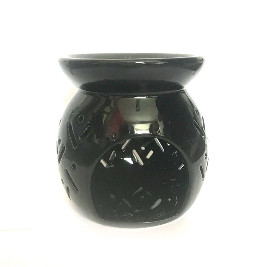 Black Ceramic Oil Burner -  Wax Melt Burner, Home Decor, Home Living, Candle Warmers, Wax Warmer, Homeware, Essential Oils,Calming