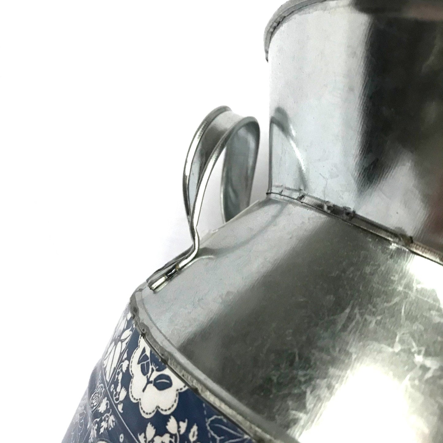 Morocco Style Metal Blue & White Churn - Morocco Churn, Blue Vase, Metal Jug, Flower Arranging, Decorative Jug, Homeware, Flowers,Home Decor