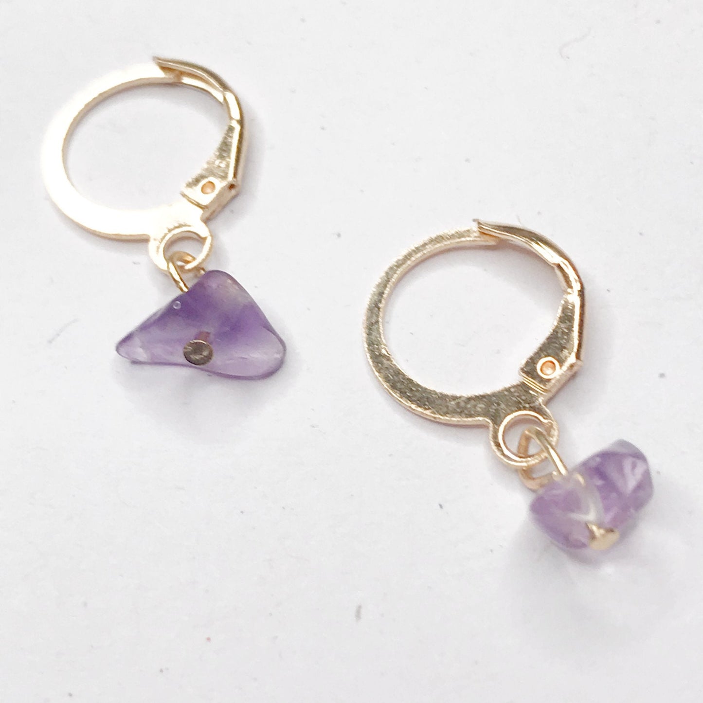 Gold Plated Purple Resin Drop Earrings -  Abstract Earrings,Unique Earrings,Hanging Jewellery,Gold Accessories,Gold Jewellery,Gold Earrings
