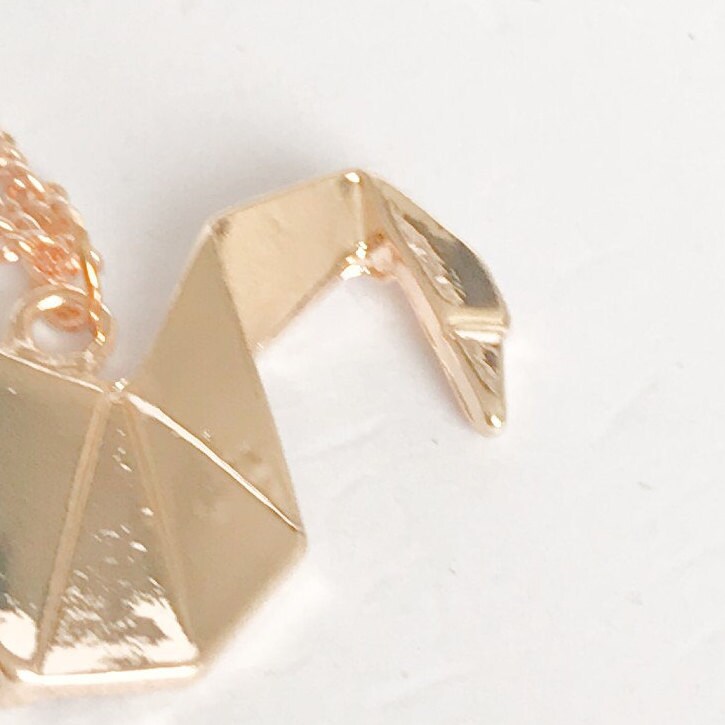 Gold Plated Origami Swan Necklace - Cat Charm,Jewellery,Accessories,Pendant Necklace,Drop Necklace,Charm Necklace,Origami Charm Necklace