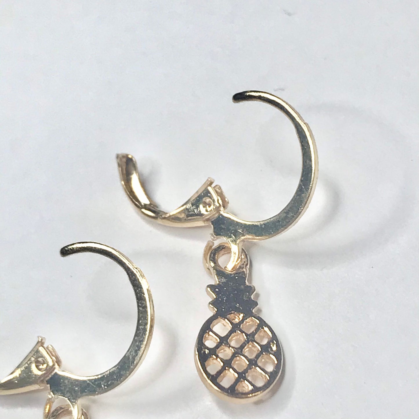 Gold Plated Pineapple Drop Earrings -  Abstract Earrings,Unique Earrings,Hanging Jewellery,Gold Accessories,Gold Jewellery,Gold Earrings