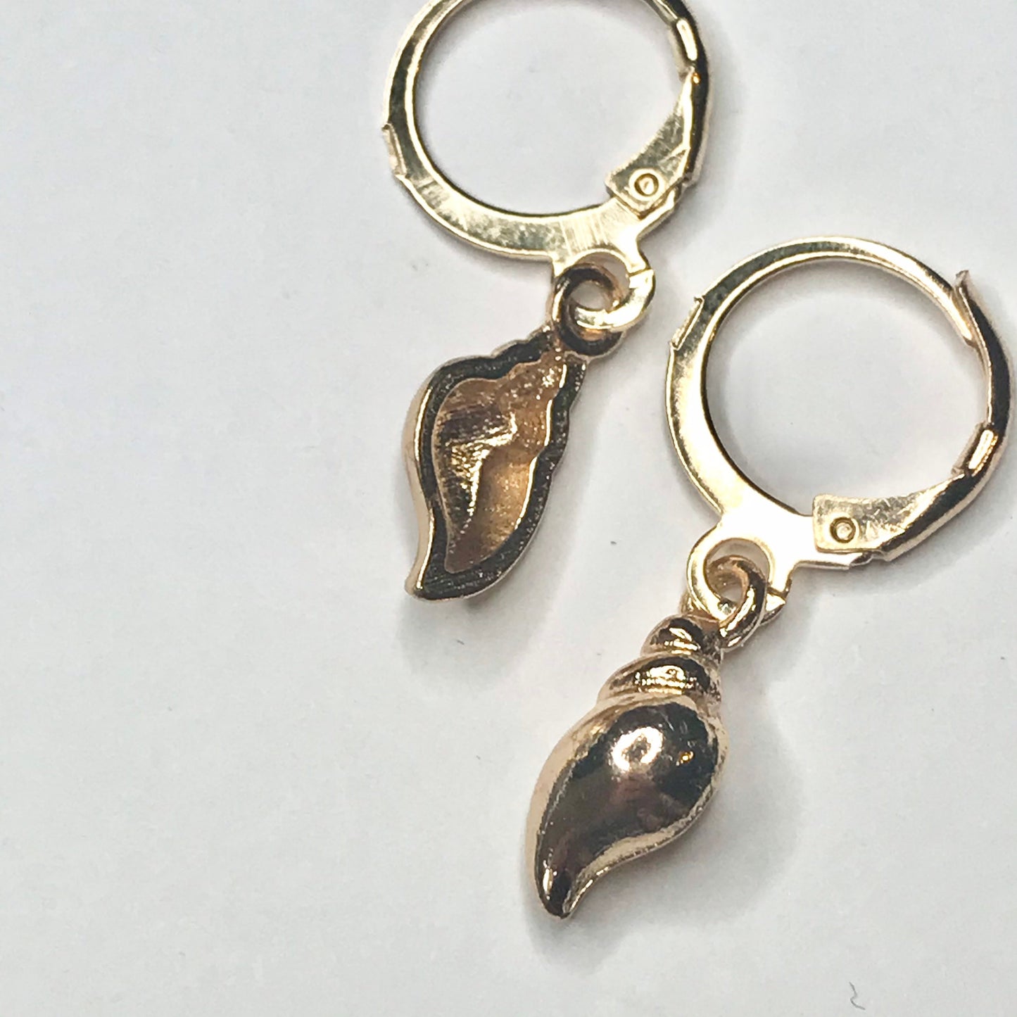 Gold Plated Shell Drop Earrings -  Abstract Earrings,Unique Earrings,Hanging Jewellery,Gold Accessories,Gold Jewellery,Gold Earrings