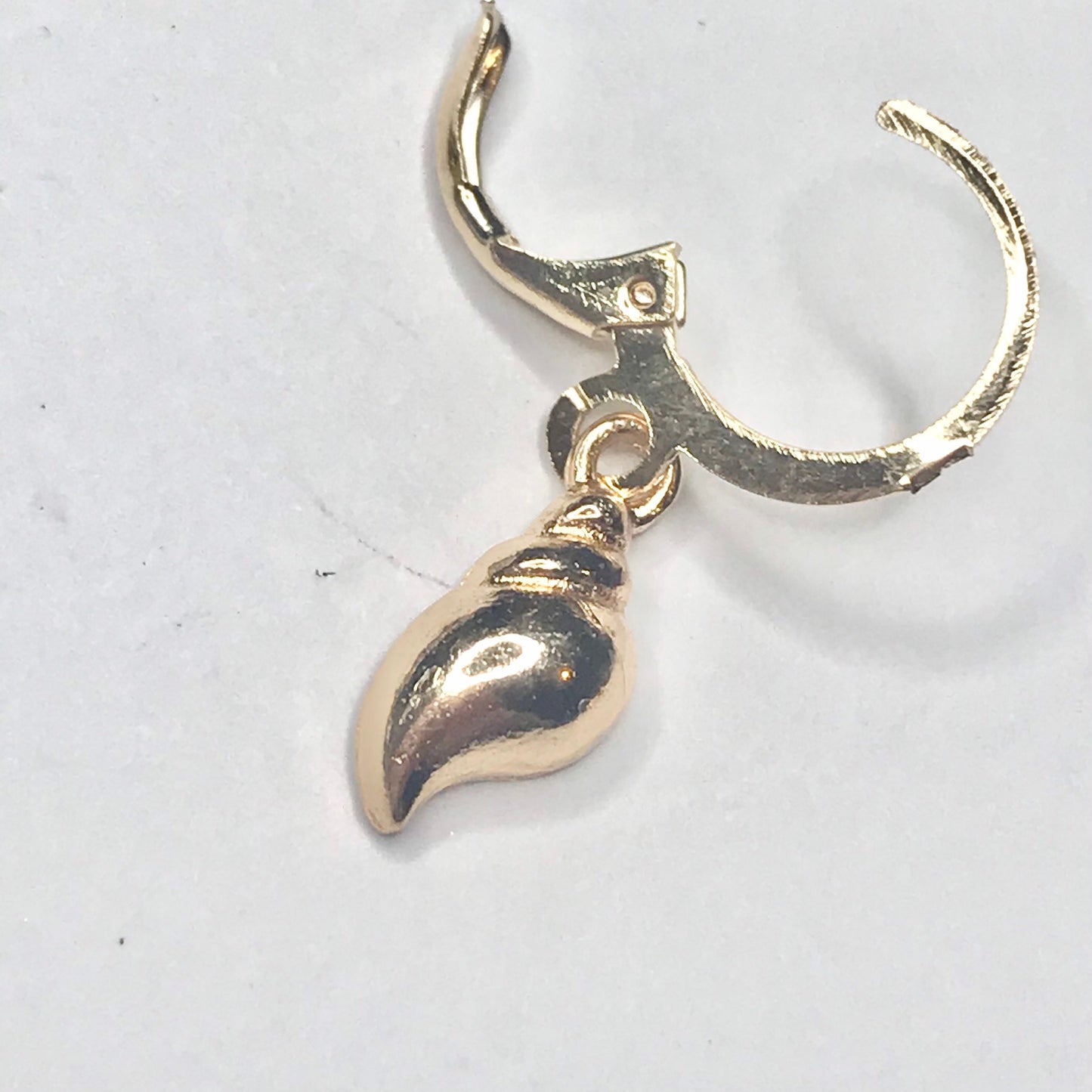 Gold Plated Shell Drop Earrings -  Abstract Earrings,Unique Earrings,Hanging Jewellery,Gold Accessories,Gold Jewellery,Gold Earrings