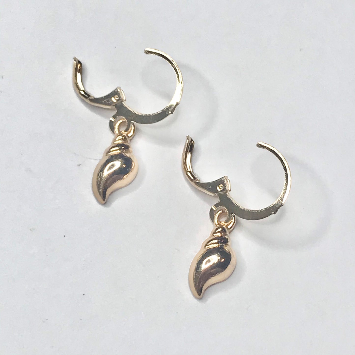 Gold Plated Shell Drop Earrings -  Abstract Earrings,Unique Earrings,Hanging Jewellery,Gold Accessories,Gold Jewellery,Gold Earrings