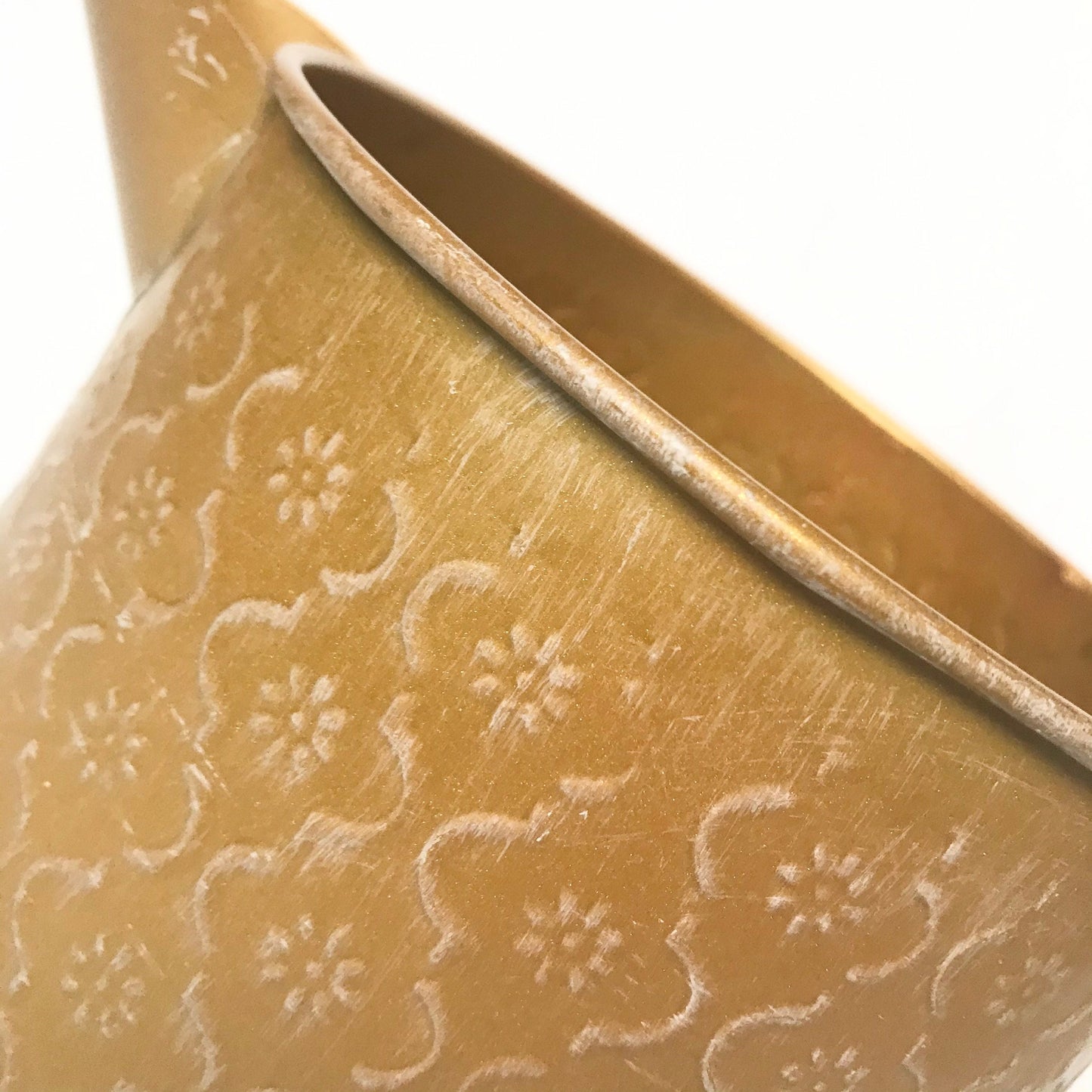 Metal Mustard Yellow Jug - Botanical Jug, Mustard Vase, Botanical Pattern, Flower Print, Metal Jug, Decorative Jug, Homeware, Home Decor