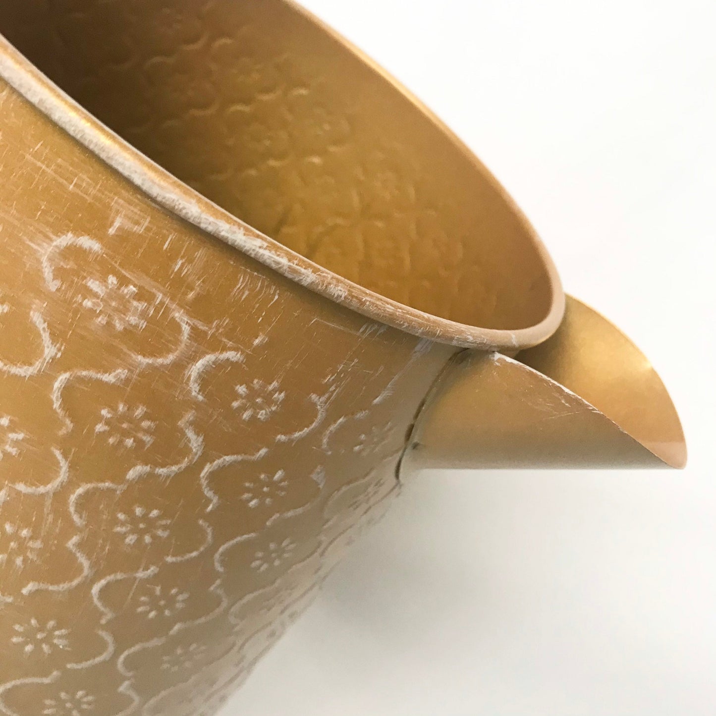 Metal Mustard Yellow Jug - Botanical Jug, Mustard Vase, Botanical Pattern, Flower Print, Metal Jug, Decorative Jug, Homeware, Home Decor