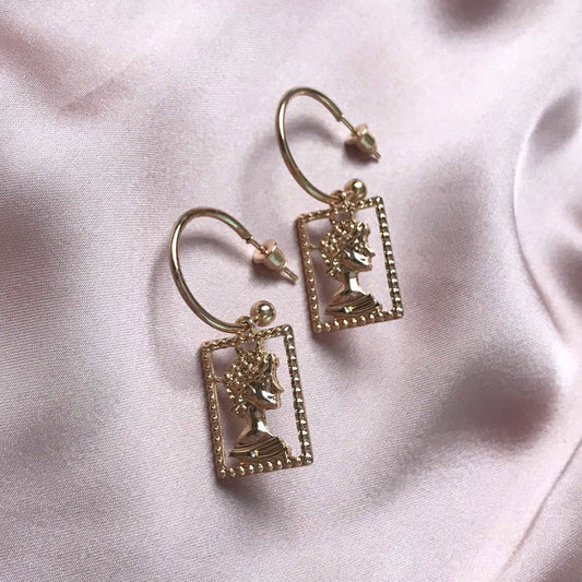 Silhouette Hollow Out Face Charm Drop Earrings - Feminist Earrings, Abstract Face Earrings,Hanging Jewellery, Accessories, Figure Earrings