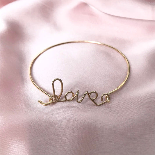 Love Bangle Bracelet - Gold Jewellery, Accessories, Gold Bangle, Bangle Jewellery,Minimal Bangle Bracelet,Gift For Her,Modern Jewelry