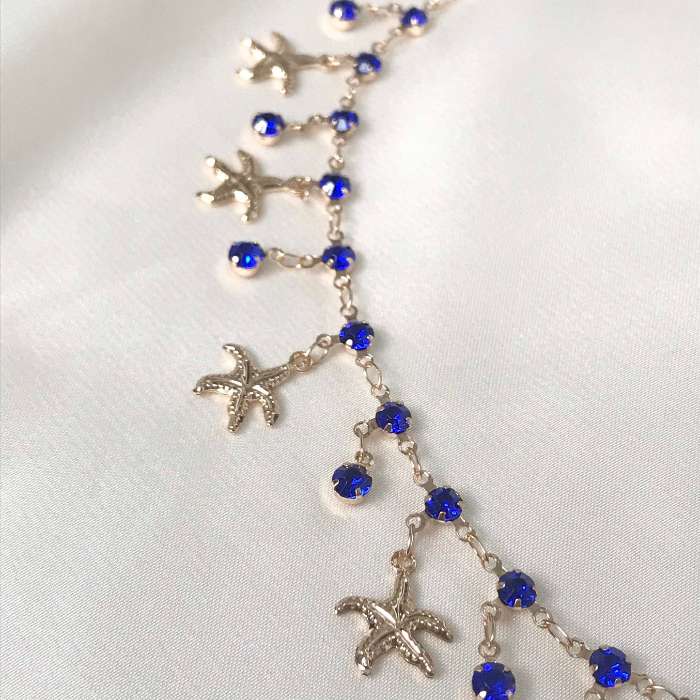 Blue Starfish Choker Necklace
