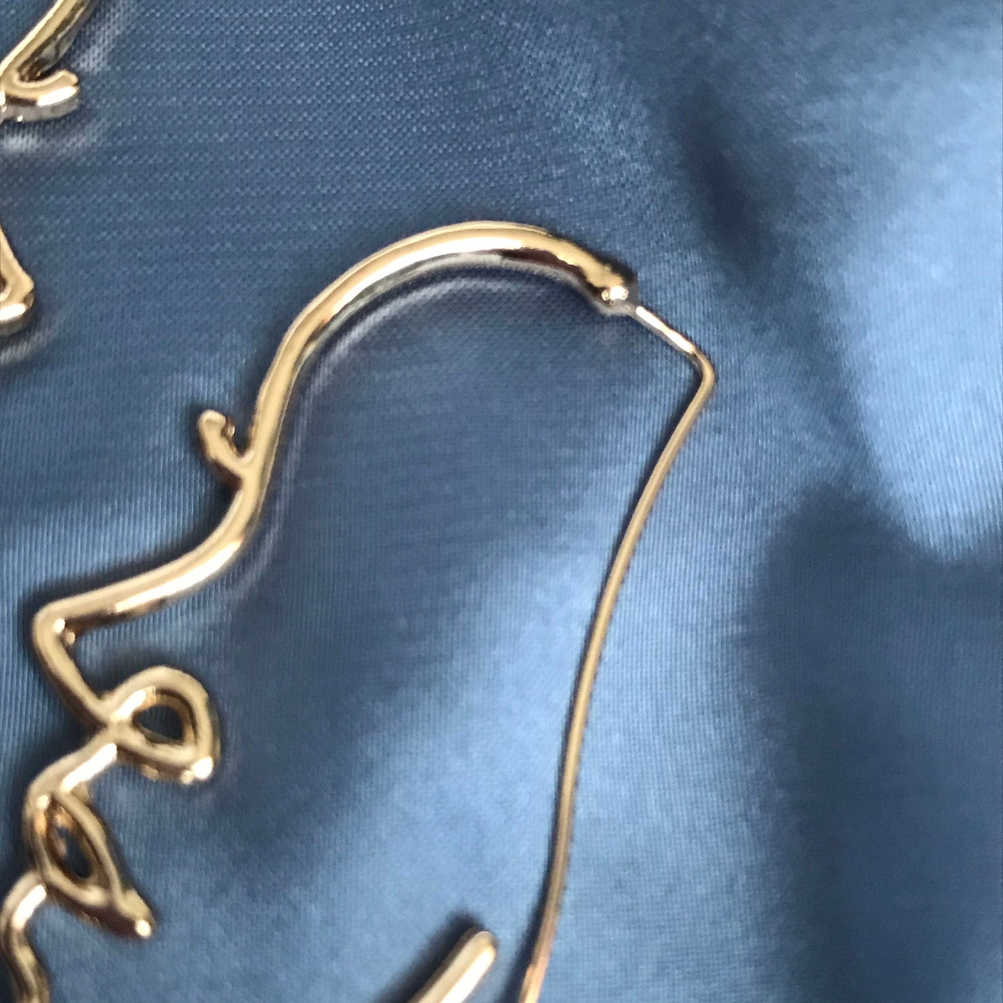 Gold Plated Hollow Out Face Charm Drop Earrings - Feminist Earrings, Abstract Face Earrings, High Polished, Hanging Jewellery, Accessories