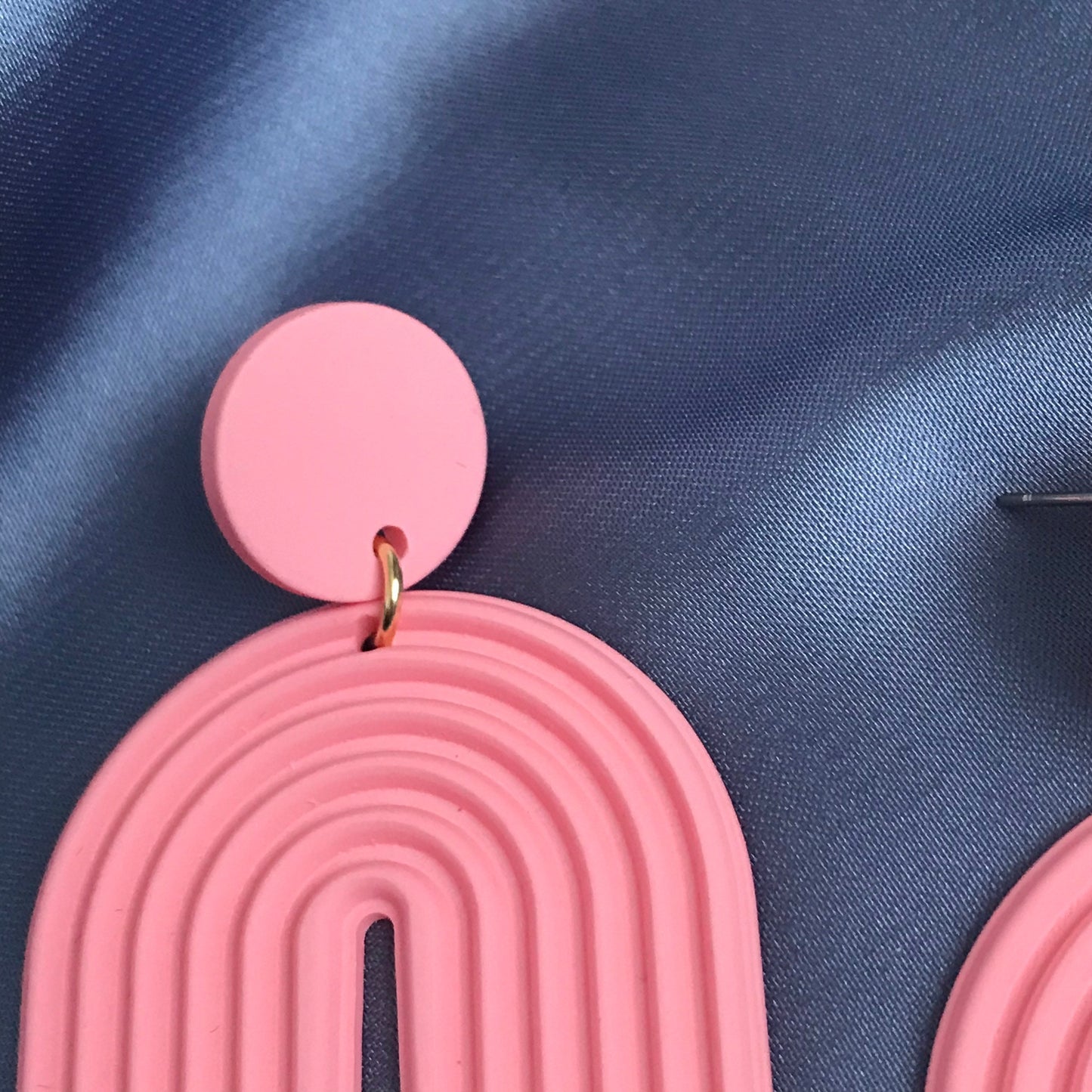 Pink Rainbow Charm Drop Earrings - Abstract Rainbow Earrings, Baby Pink Earrings, Abstract Earrings, Hanging Jewellery,Statement Accessories