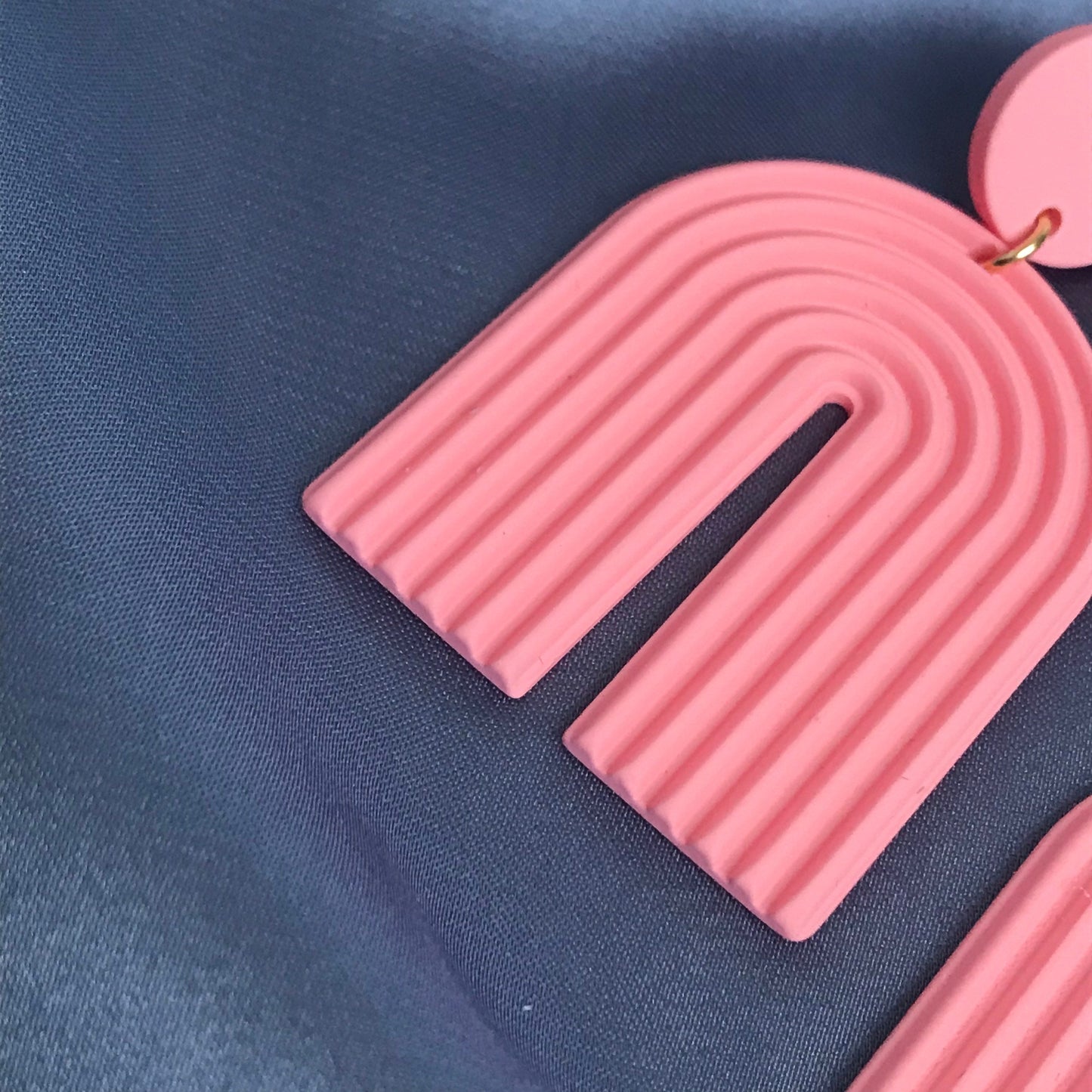 Pink Rainbow Charm Drop Earrings - Abstract Rainbow Earrings, Baby Pink Earrings, Abstract Earrings, Hanging Jewellery,Statement Accessories