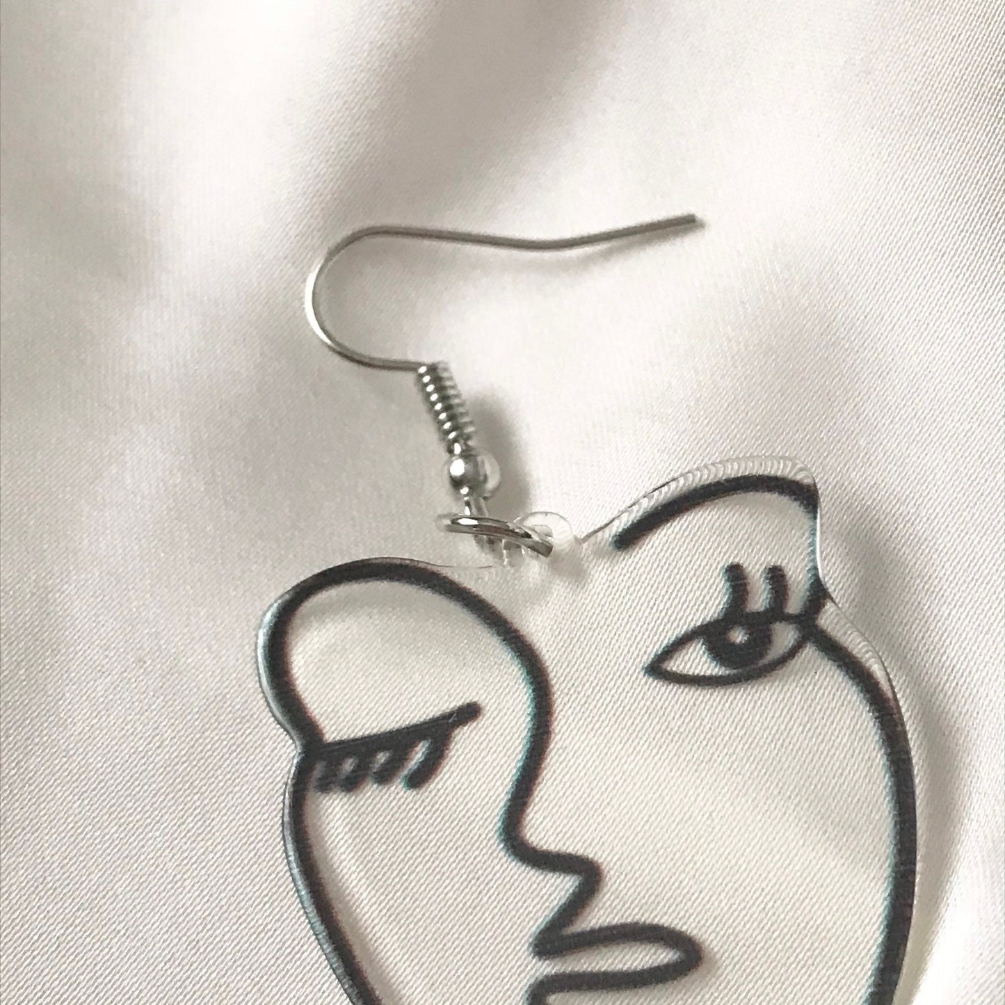 Outline Face Charm Drop Earrings - Feminist Earrings, Abstract Face Earrings, Hanging Jewellery,Accessories,Face Earrings,Abstract Jewellery