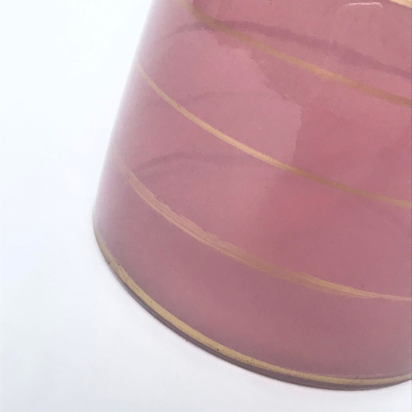 Pink Glass Vase With Gold Stripes - Decorative Bottle, Art Deco Style, Gift, Glassware, Flower Arranging, Homeware, Flowers, geometric