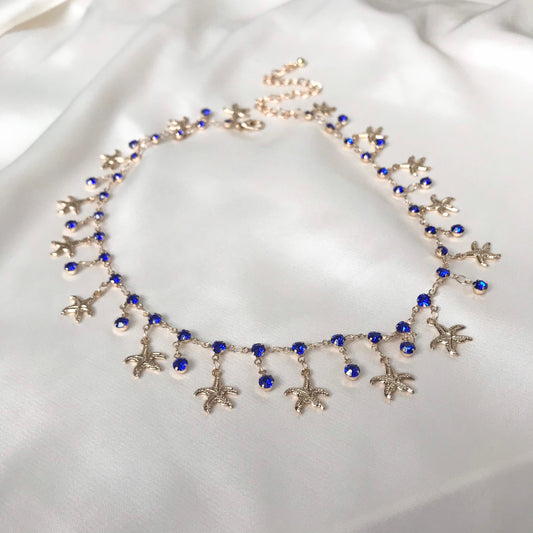Blue Starfish Choker Necklace