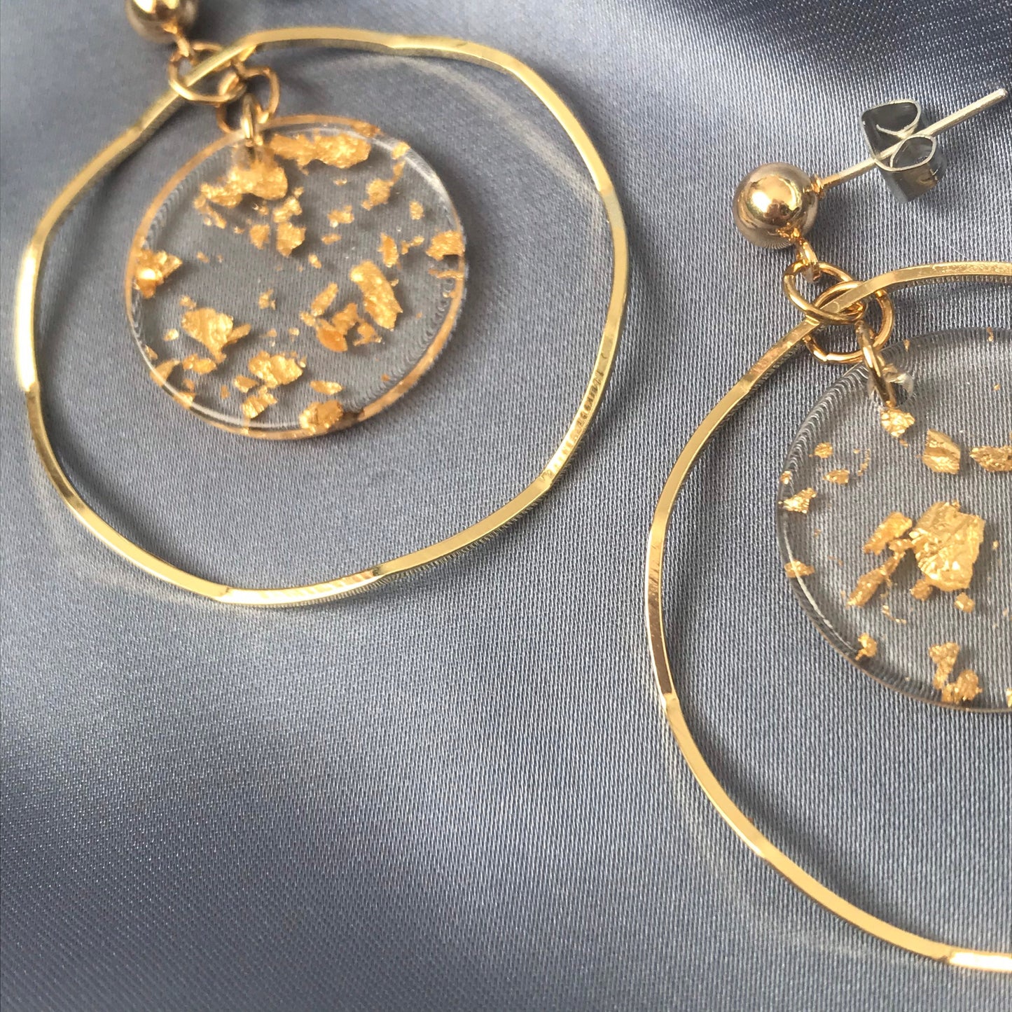 Gold Resin Drop Earrings -  Hanging Jewellery,Accessories,Gold Jewellery,Gold Earrings, Resin Earrings, Gold Resin, Gold Hoop Earrings