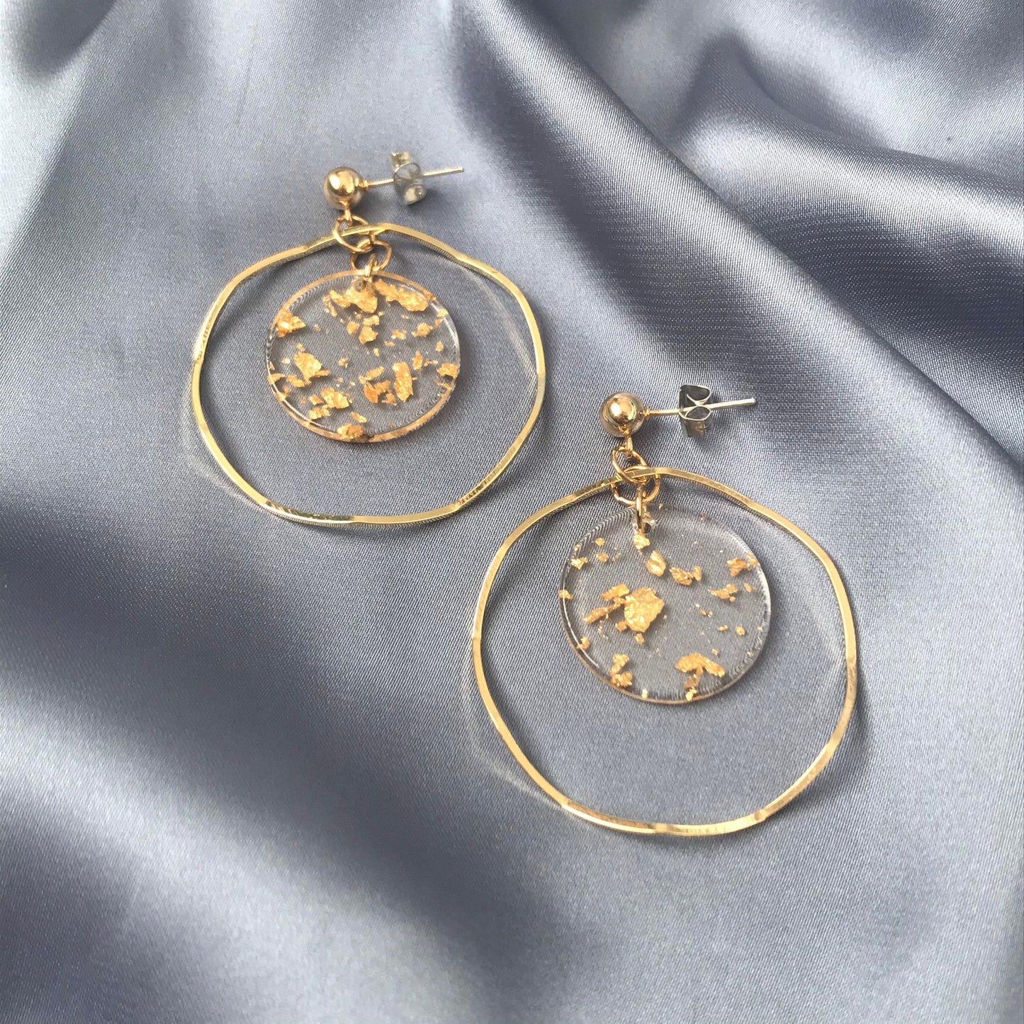 Gold Resin Drop Earrings -  Hanging Jewellery,Accessories,Gold Jewellery,Gold Earrings, Resin Earrings, Gold Resin, Gold Hoop Earrings