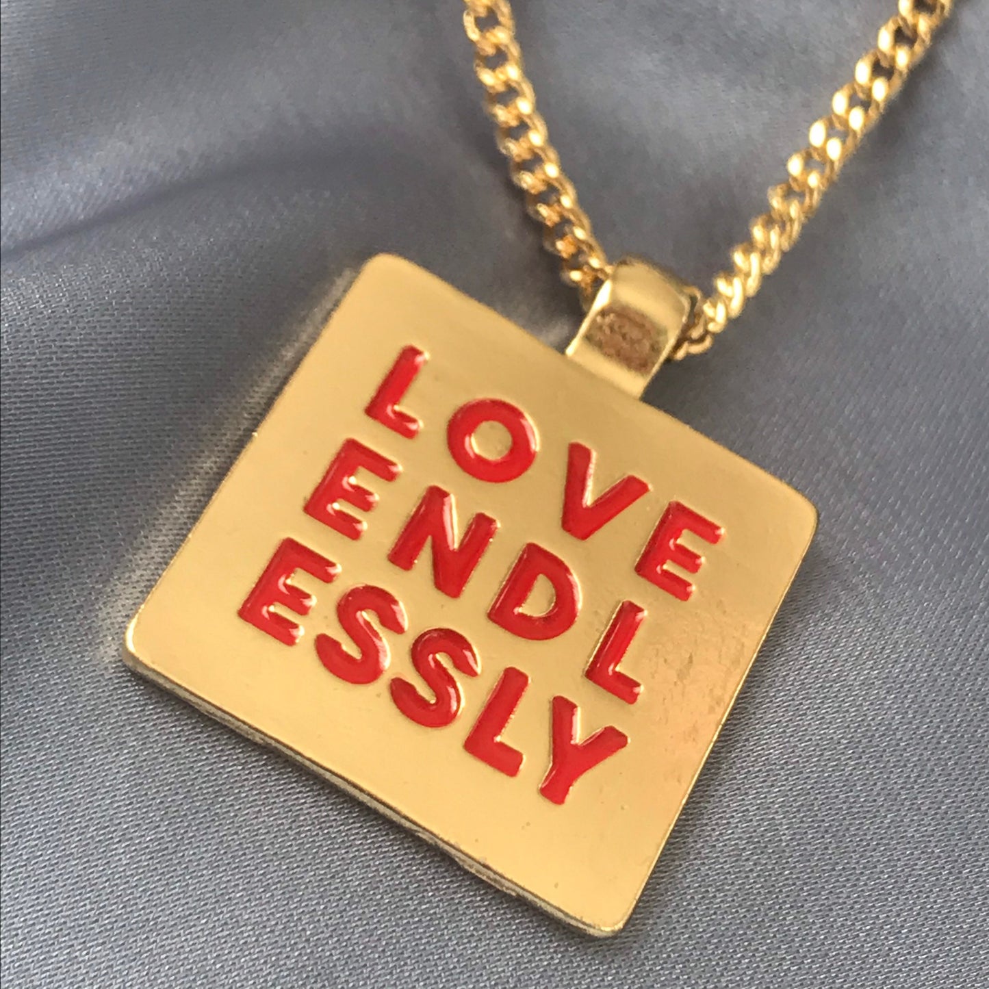 Gold Plated Statement Necklace - Love Necklace, Love Jewellery, Jewellery, Accessories, Pendant Necklace, Drop Necklace, Charm Necklace