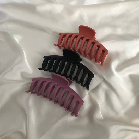 3 Hair Clamps - Hair Clip, Pink Hair Accessories, Black Hair Claw, Purple Hair Claw, Fashion Acessories, Minimalistic Hair Clips, Neutral