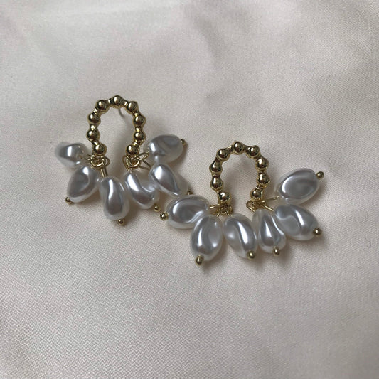 Faux Pearl Hoop Earrings - Pearl Jewellery, Accessories, Classic Earrings, Bead Earrings, Classy Earrings, Cute Earrings, Fashion Jewellery