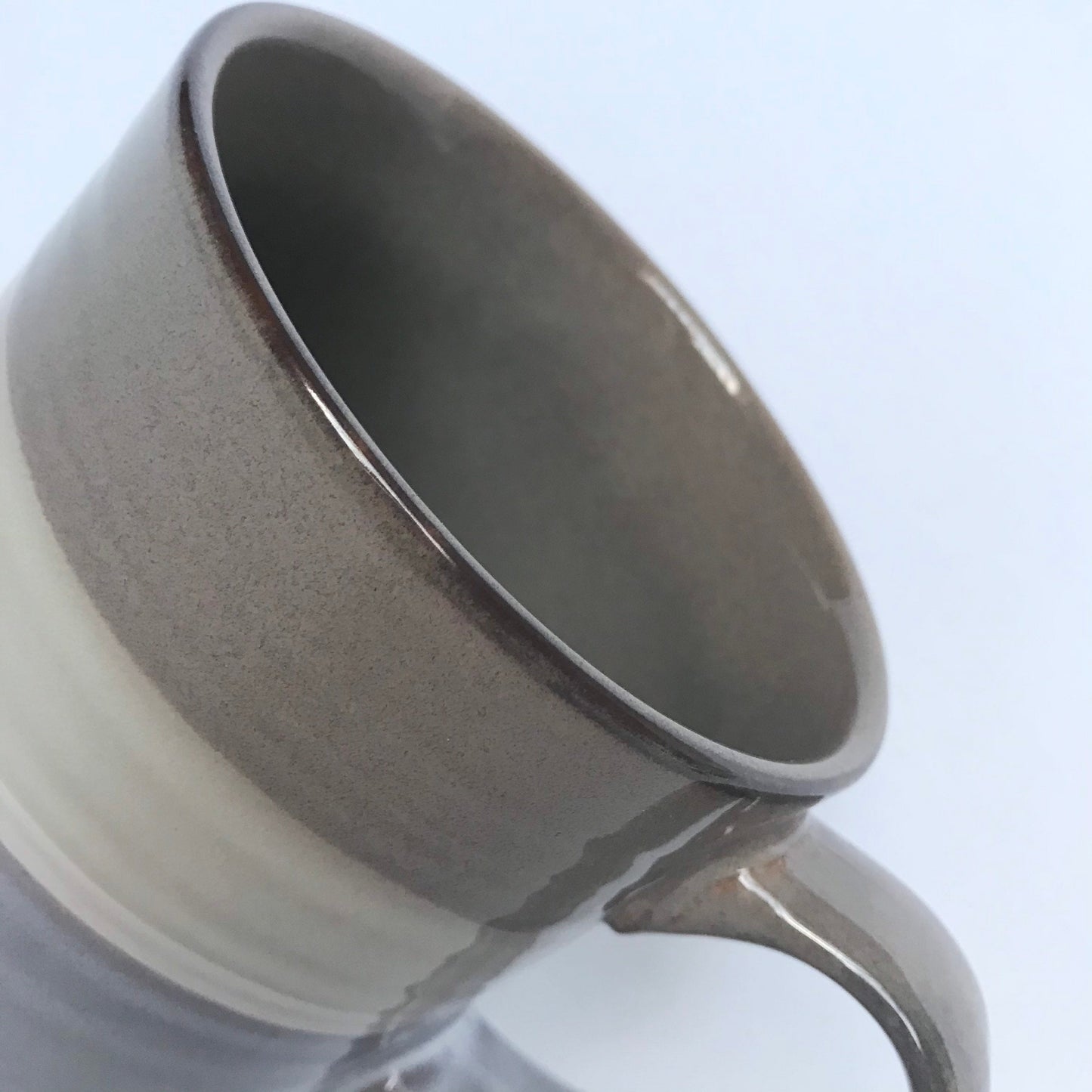 Large Blue & Grey Striped Mug - Coffee Cup, Gifts For Her, Herbal Tea Cup, Stripy Mug, Sturdy Mug, Large Mug, Blue Mug, Grey Mug, Tea Mug