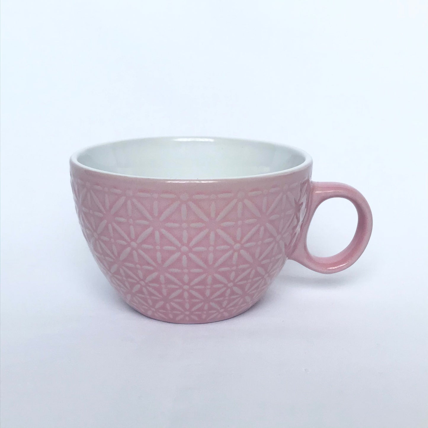 Large Pink Patterned Tea Cup - Coffee Cup, Gifts For Her, Herbal Tea Cup, Baby Pink Mug, Pink & White, Girly Mug, Cute Tea Cup,Baby Pink Cup