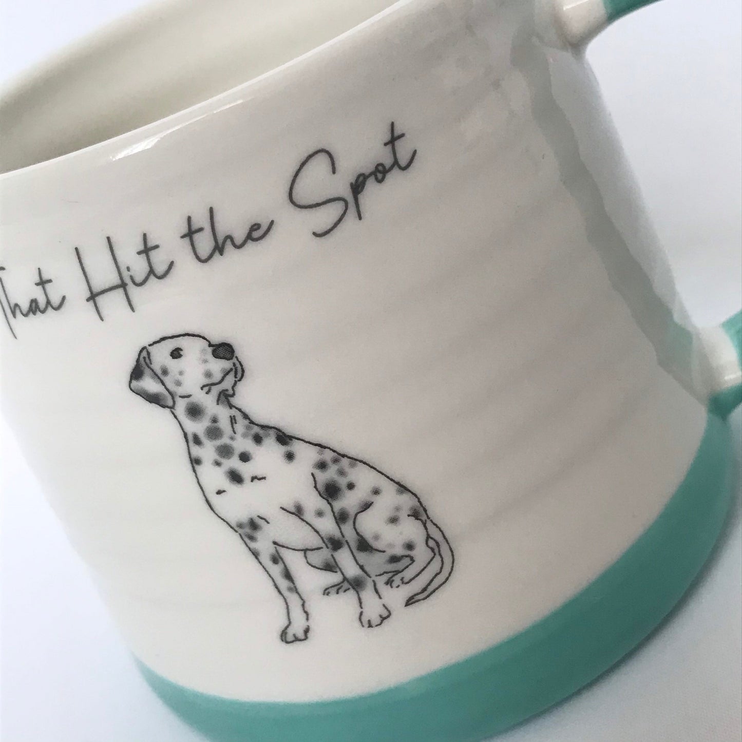 Cyan Blue Striped Dog Mug - Blue Mug, Dog Mug, Coffee Cup, Gifts For Her, Herbal Tea Cup, Ridgid Mug, Dalmation Mug, Slogan Mug, Funny Mug