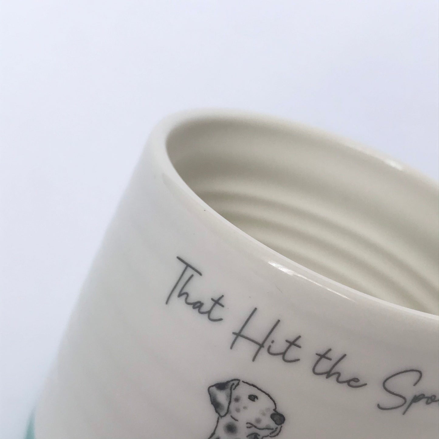 Cyan Blue Striped Dog Mug - Blue Mug, Dog Mug, Coffee Cup, Gifts For Her, Herbal Tea Cup, Ridgid Mug, Dalmation Mug, Slogan Mug, Funny Mug