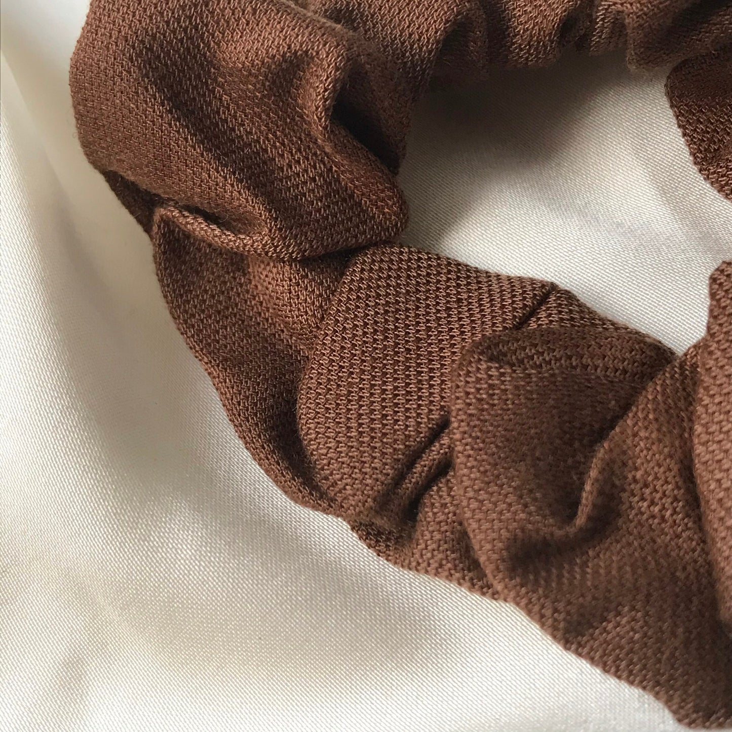 Brown Biodegradable Tencel Hair Scrunchie - Hair Bobble, Compostable, Eco Friendly, Plastic Free, Hair Accessories, Neutral Colour