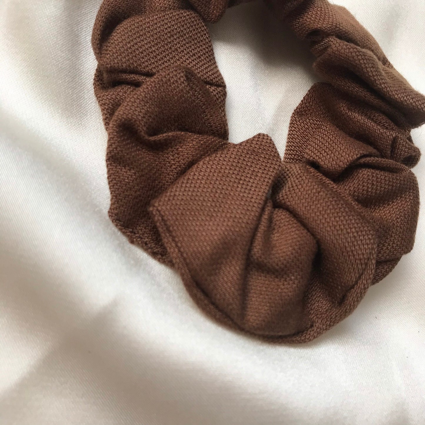 Brown Biodegradable Tencel Hair Scrunchie - Hair Bobble, Compostable, Eco Friendly, Plastic Free, Hair Accessories, Neutral Colour