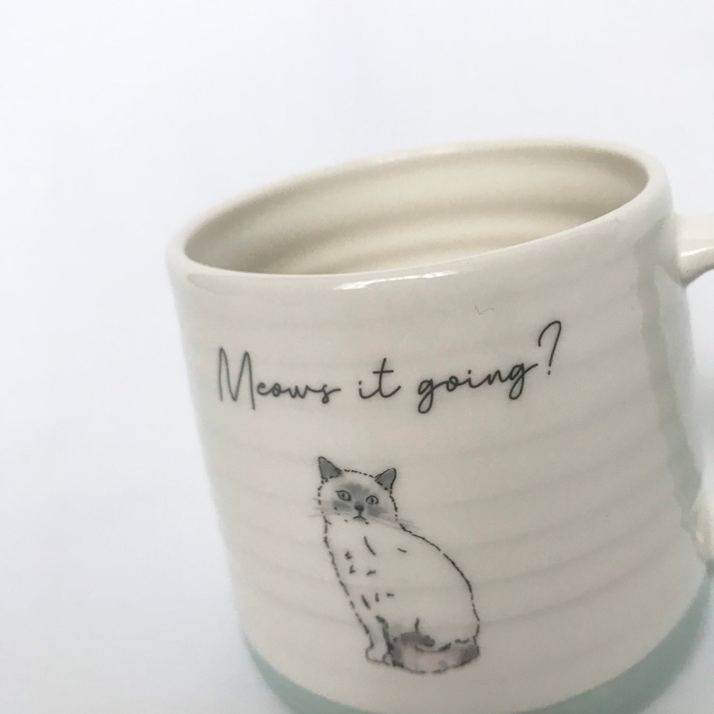 Blue Striped Cat Mug - Blue Mug, Coffee Cup, Gifts For Her, Herbal Tea Cup, Ridgid Mug, Slogan Mug, Funny Cat Mug, Cat Lover Gift Mug