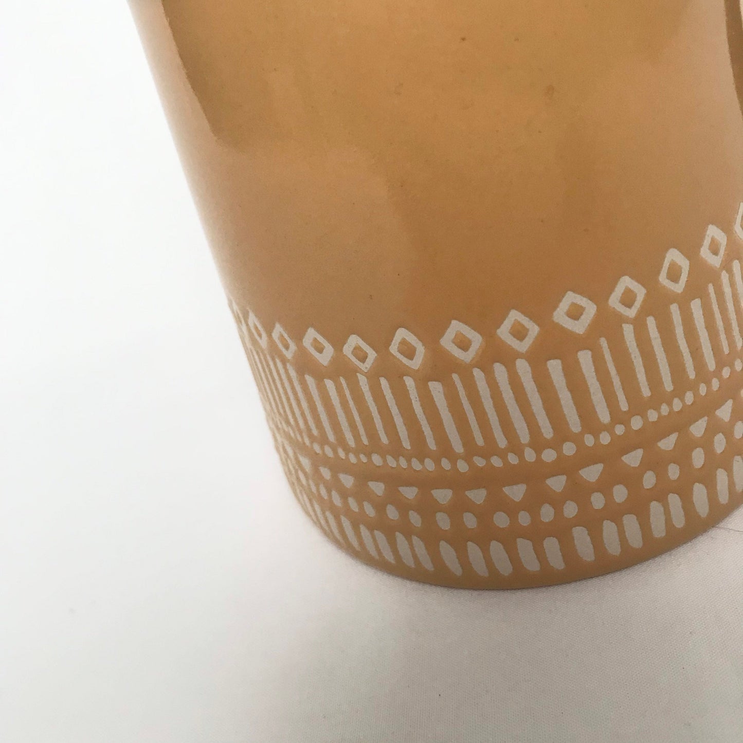 Large Mustard Yellow Pattern Mug - Coffee Cup, Gifts For Her, Herbal Tea Cup, Mosaic Style, Tapas Style, Moorish Style, Cream Mug, Black Mug