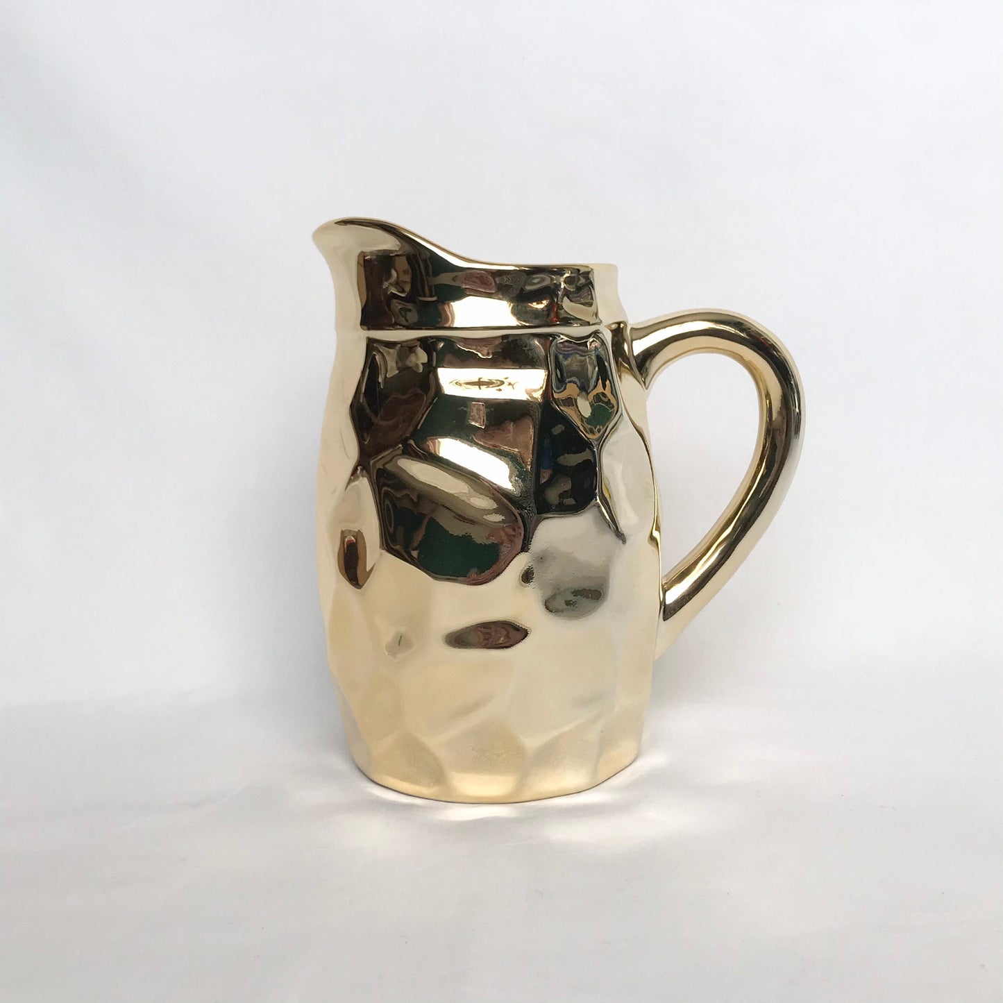Gold Reflective Ceramic Jug - Gold Jug, Gold Vase, Flower Arranging, Decorative Jug, Homeware, Flowers, Gold Home Decor, Gold Mirrored Vase