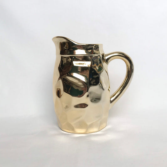 Gold Reflective Ceramic Jug - Gold Jug, Gold Vase, Flower Arranging, Decorative Jug, Homeware, Flowers, Gold Home Decor, Gold Mirrored Vase