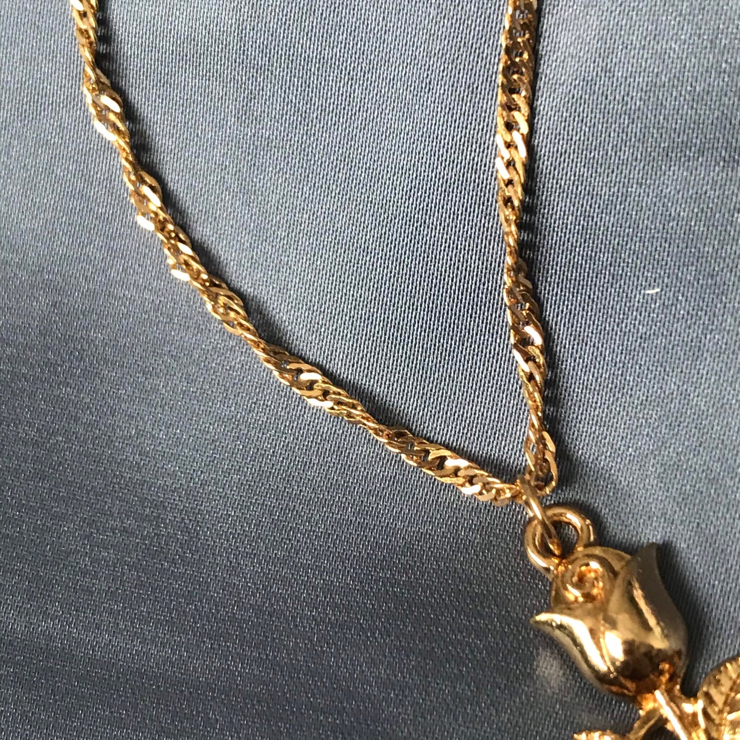 Gold Rose Necklace - Medallion, Jewellery, Accessories, Pendant Necklace, Drop Necklace, Charm Necklace, Rose Charm Necklace, Gold Flower