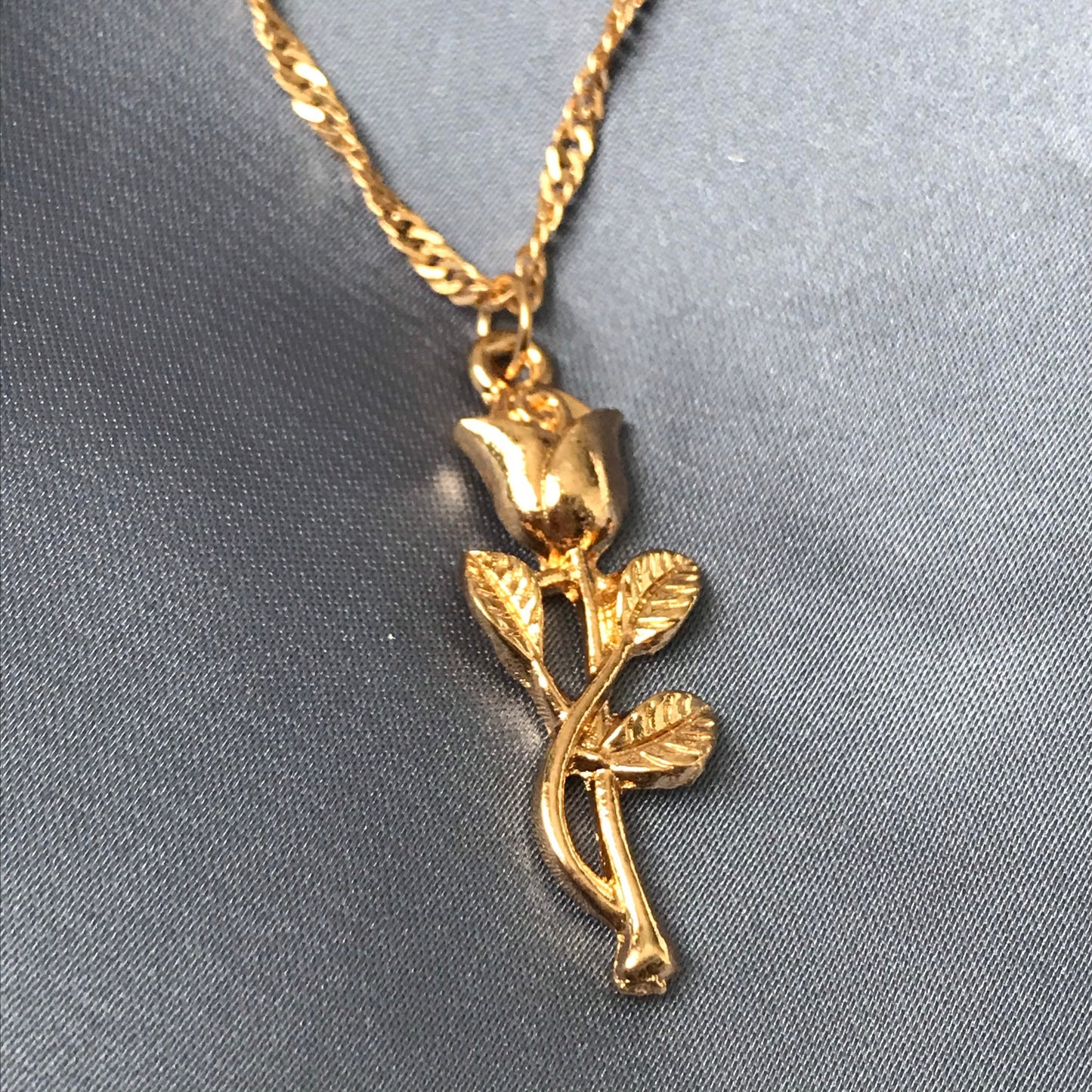 Gold Rose Necklace - Medallion, Jewellery, Accessories, Pendant Necklace, Drop Necklace, Charm Necklace, Rose Charm Necklace, Gold Flower