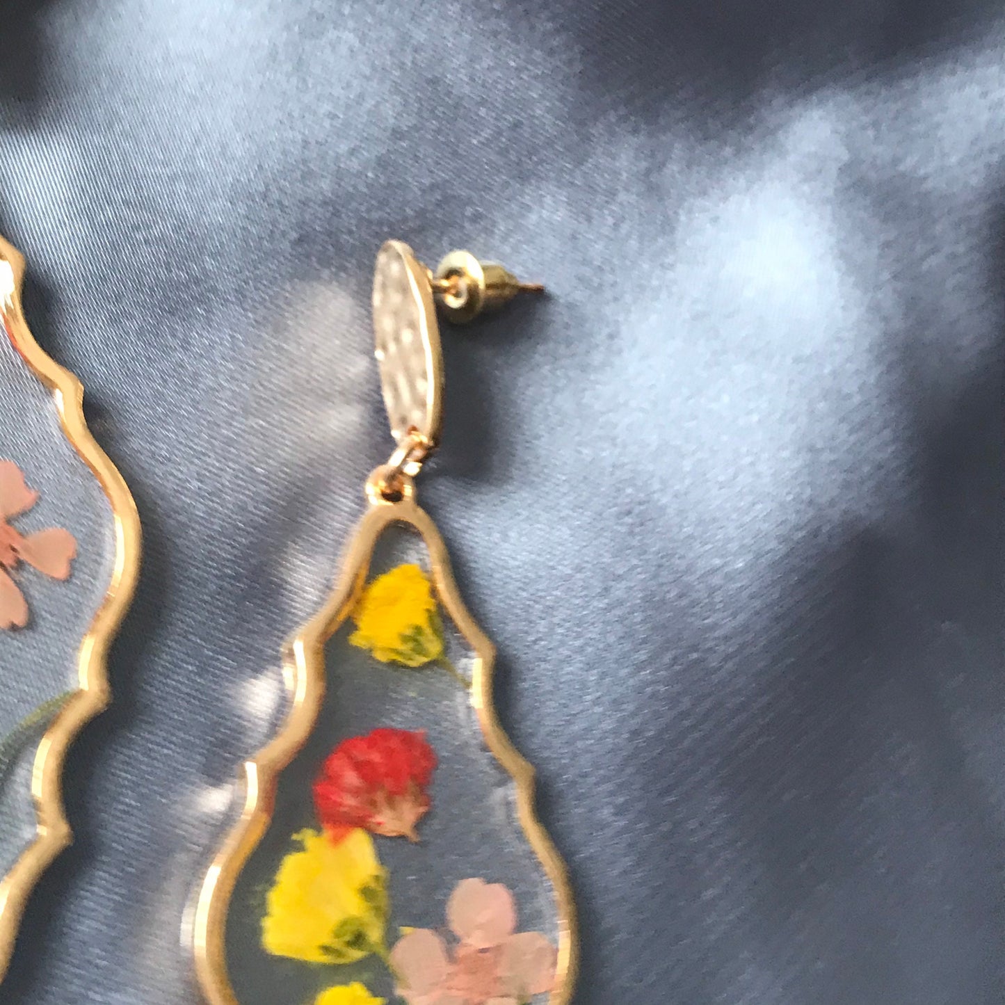 Flower Diamond Drop Earrings - Hanging Jewellery, Accessories, Flower Earrings, Flower Jewlellery, Red Flower Earrings, Statement Earrings