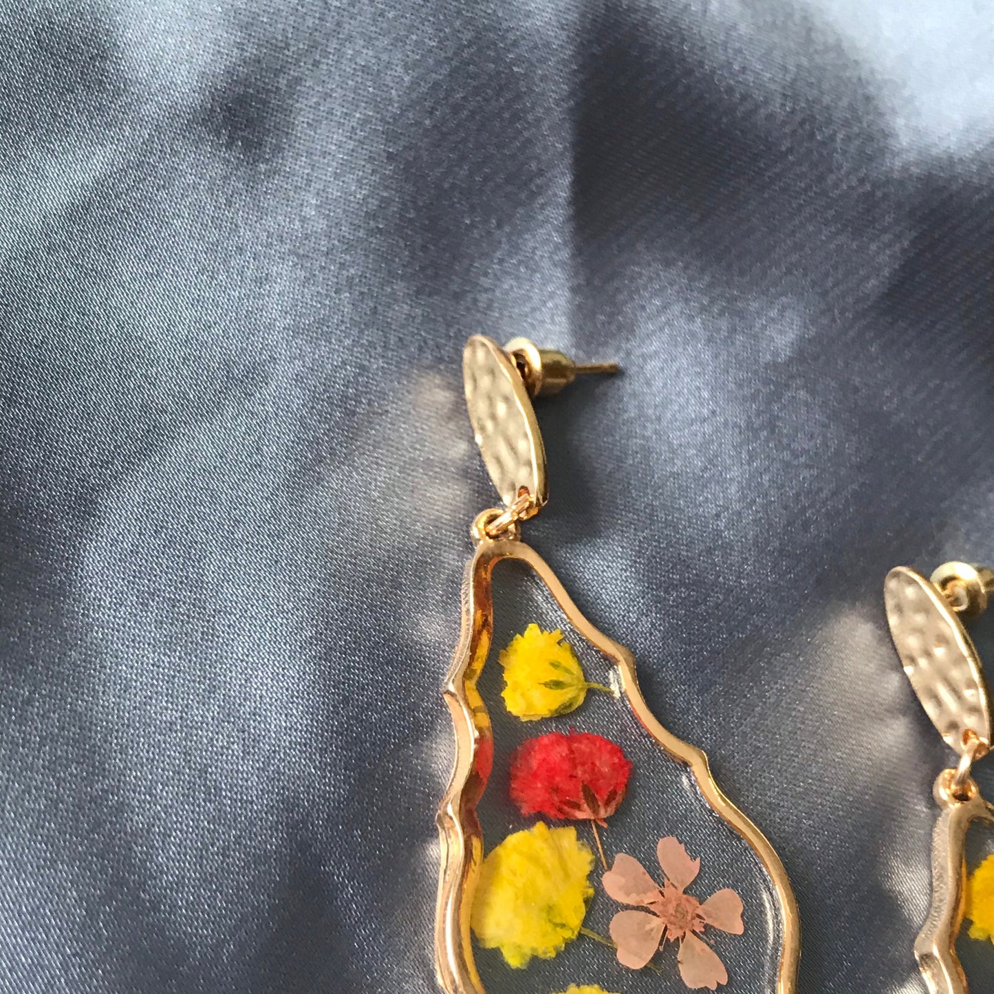 Flower Diamond Drop Earrings - Hanging Jewellery, Accessories, Flower Earrings, Flower Jewlellery, Red Flower Earrings, Statement Earrings