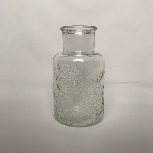 Botanical Clear Glass Vase - Clear Flower Vase,Decorative Bottle,Vintage Style,Art Deco Style,Glassware,Flower Arranging,Homeware,Flowers
