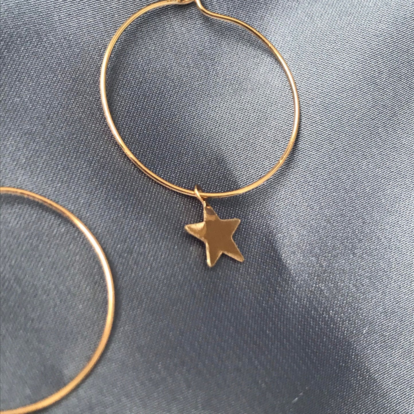 Gold Plated Star Hoop Earrings - Lightweight Hoop Earrings, Star Earrings, Small Hoop Earrings, Cute Earrings, Gold Earrings, Gold Jewellery