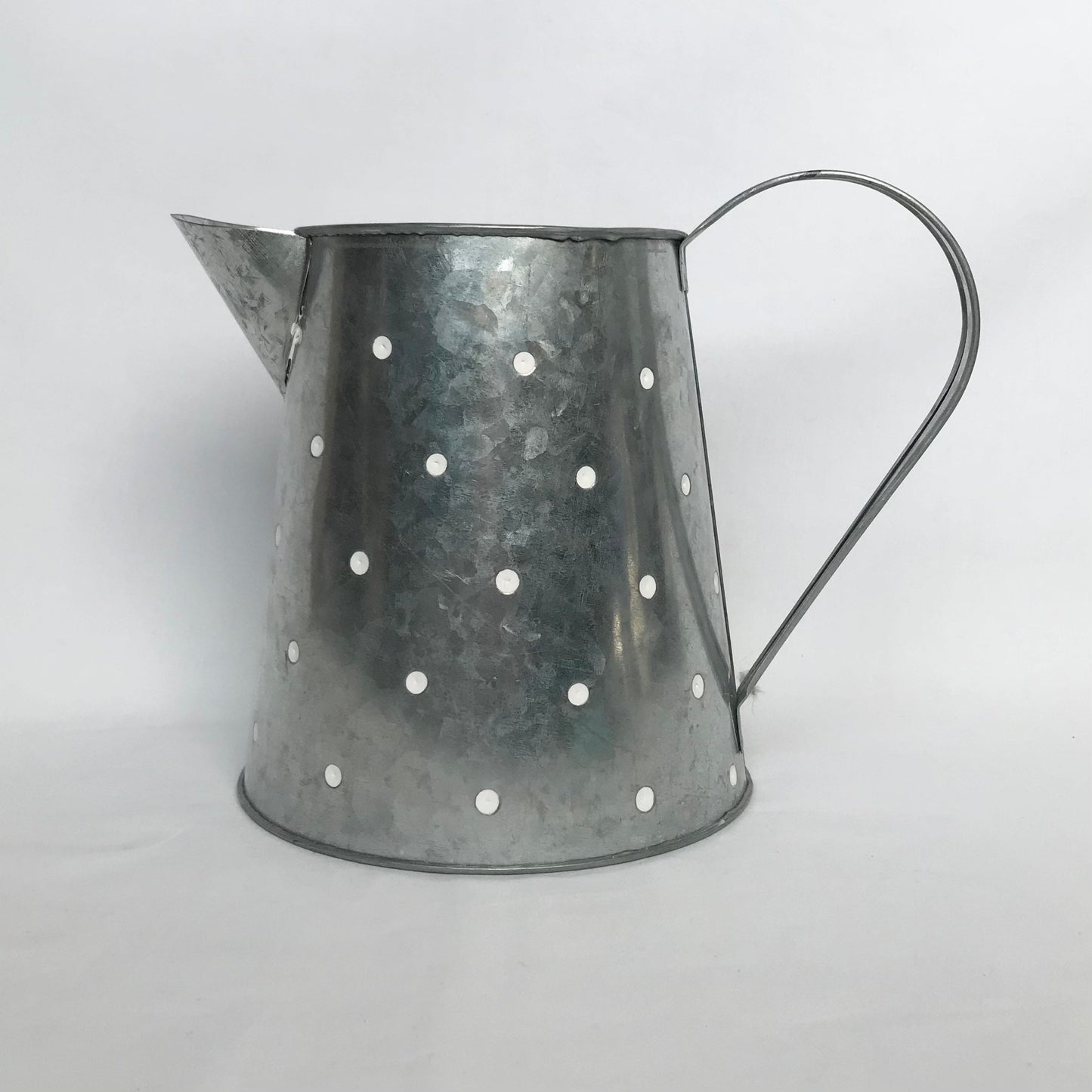 Metal Jug - Rustic Jug, White Spots, Spotted, Metal Jug, Decorative Jug, Homeware, Rustic Home Decor, Rustic Vase, Shabby Chic Decor