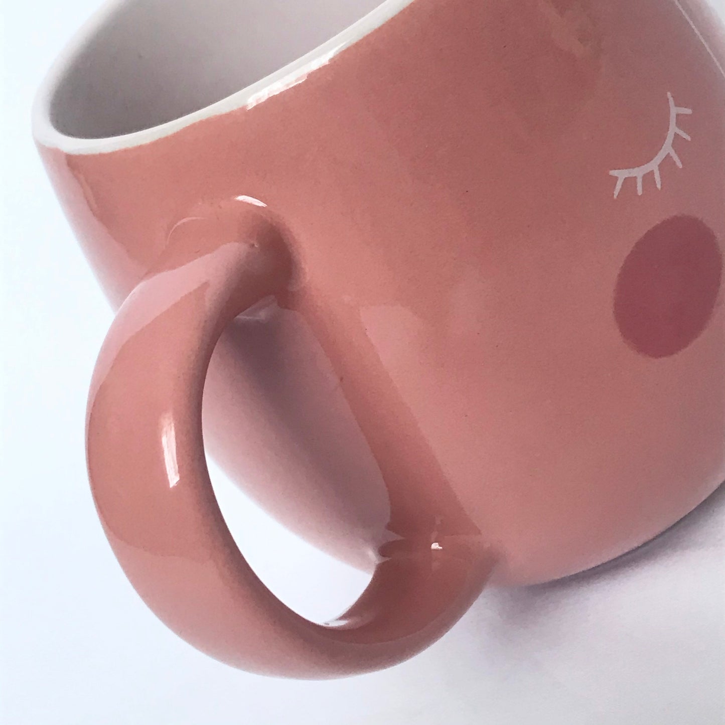 Large Dark Pink Face Mug - Coffee Cup,Gifts For Her,Herbal Tea Cup,Pink Mug,Cream Mug,Pink & White,Girly Mug,Cute Face Mug,Large Tea Mug